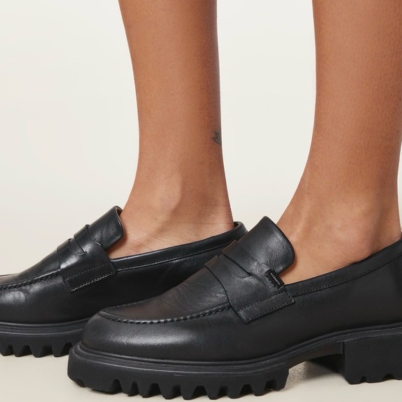 All Saints Lola Loafer - black leather loafers